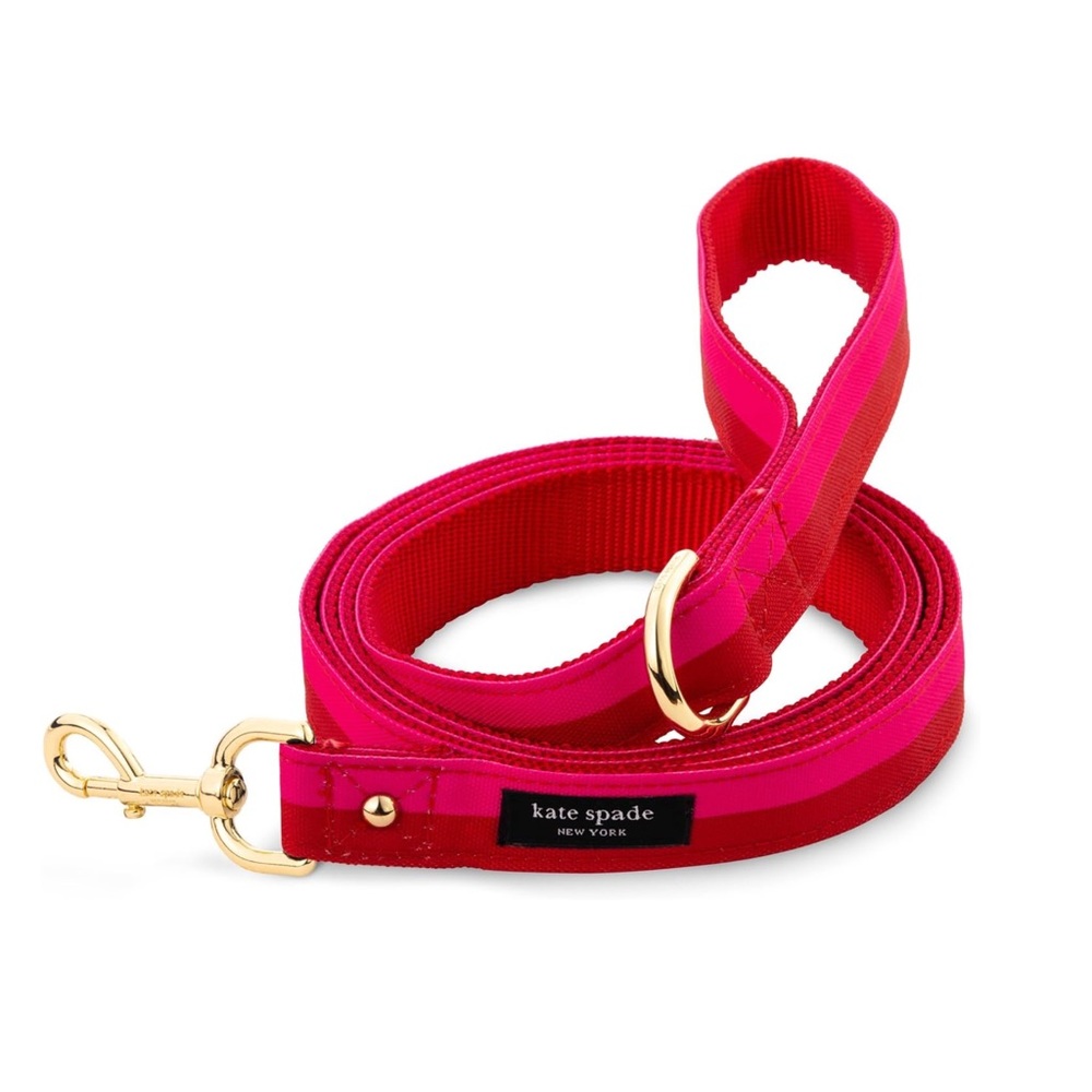 Kate Spade New York Dog Leash Pink & Red Colorblock Pet Leash NWT